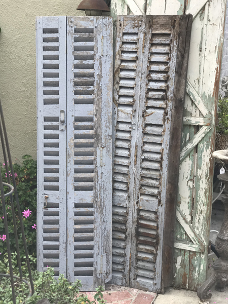 Provence Blue Slatted Shutters #pairSOLD
