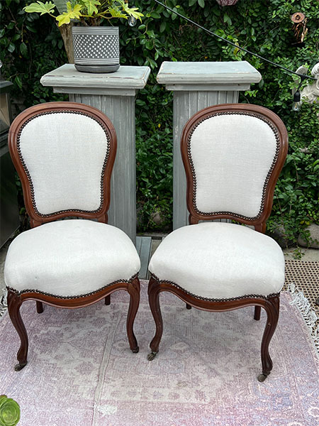 Antique French Salon Chairs PAIR #vanves23