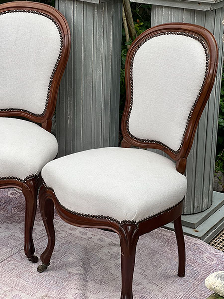 Antique French Salon Chairs PAIR #vanves23 1