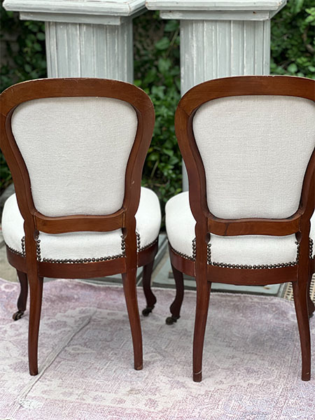 Antique French Salon Chairs PAIR #vanves23 4