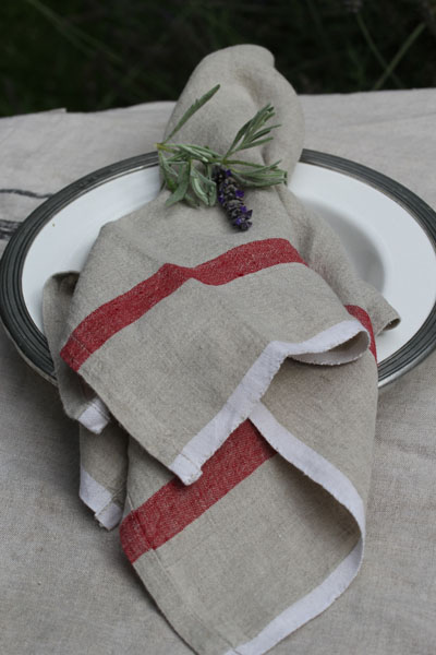 Linen Napkin - Red PAIR