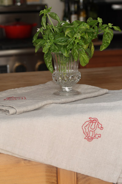 Cote Bastide Linen Kitchen Towel #Natural Monogram