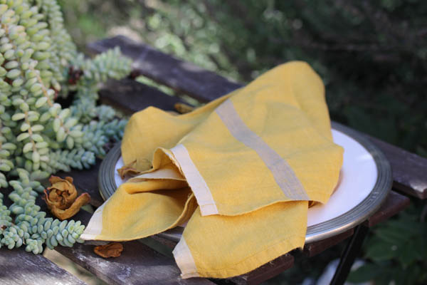 Linen Provence Napkin PAIR #Yellow