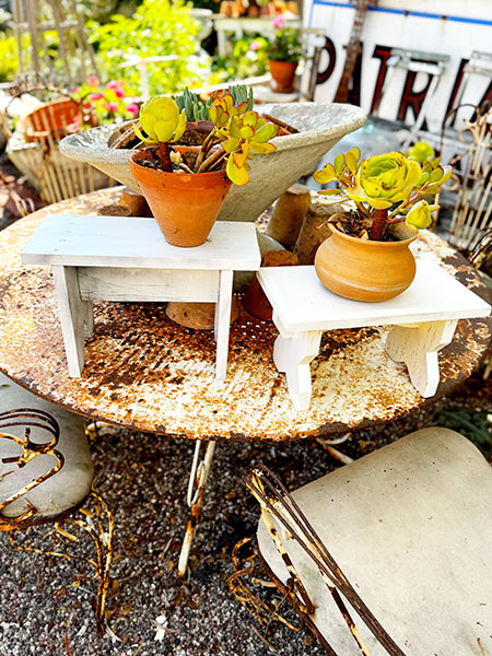 Vintage French Stool Riser #Wht SINGLE 1