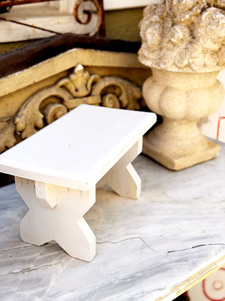 Vintage French Stool Riser #Wht SINGLE 2