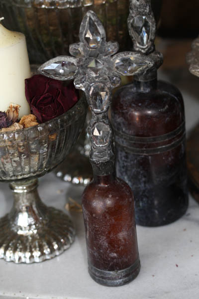 Amber Vintage Bottle Cross - Sm SOLD