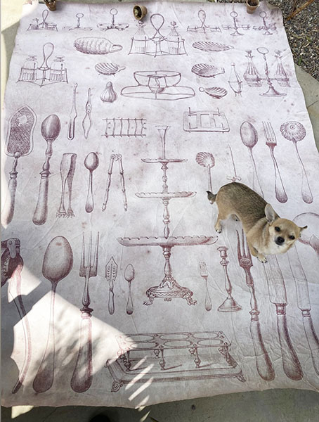 Antique Culinary Tools Mural #linenpaper