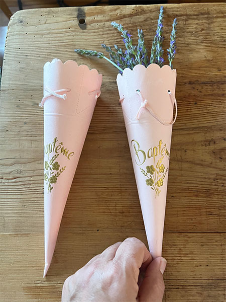 Baptism Pink Cones #pair