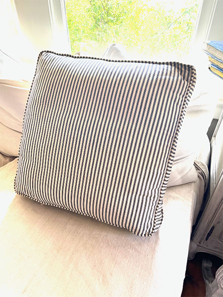 Vintage French Ticking Cushion #blk21