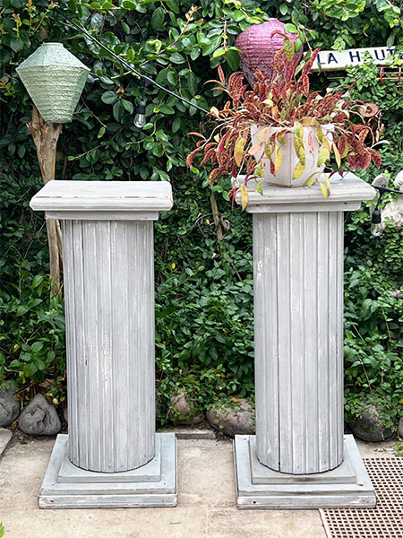 French Wood Columns PAIR #softblue