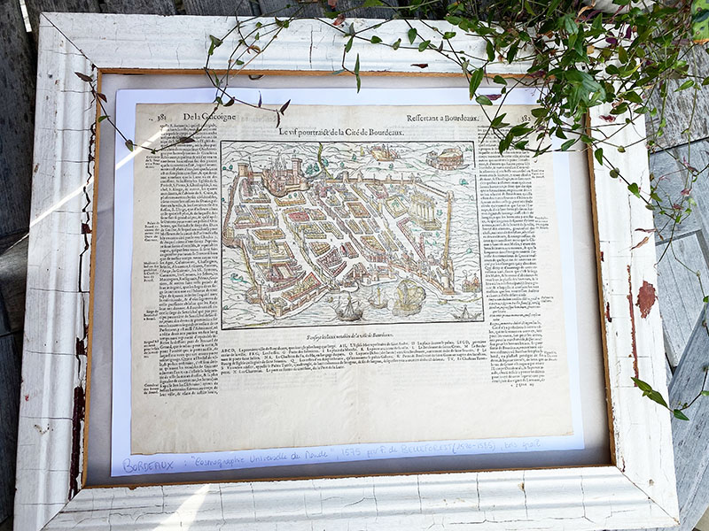 French Antique Map #Bordeaux  unframed