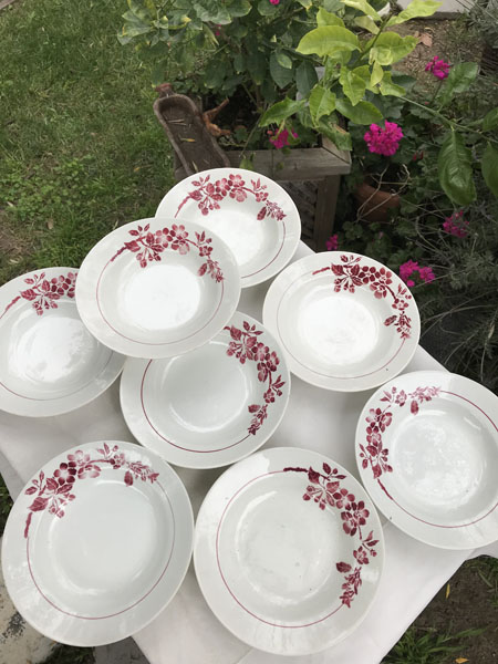 French Soup Bowls Set 8 #red