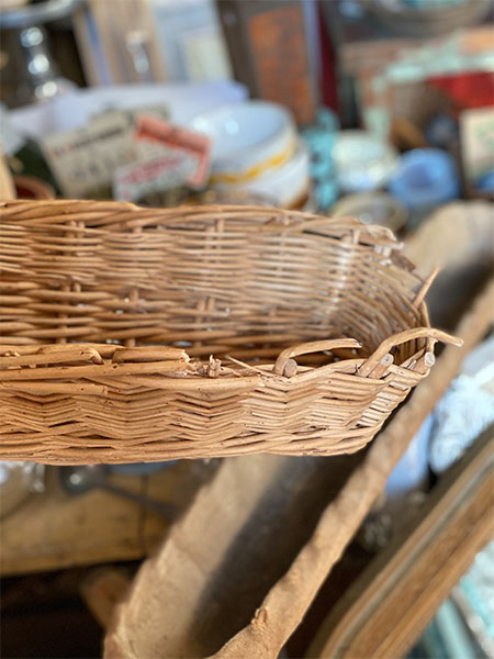 Antique Bread Basket (wide 4in WORN) 1