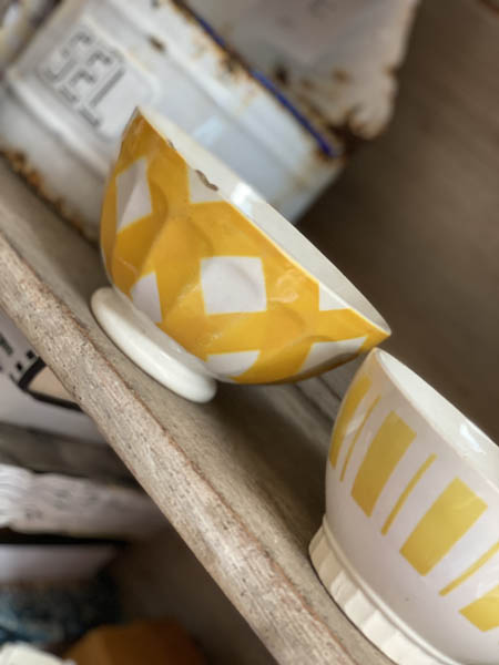 Cafe au Lait Bowl #yellow stripe