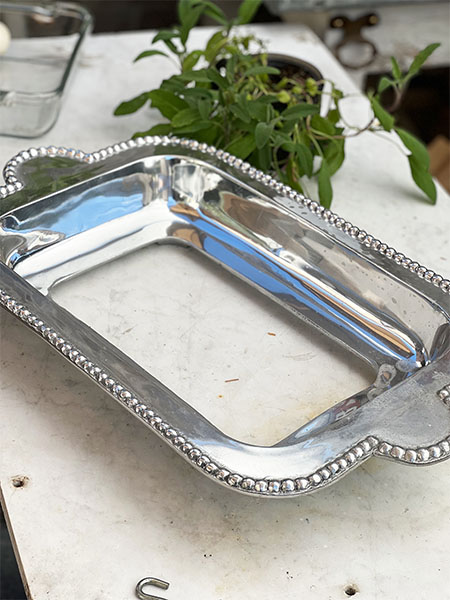 Silver Beaded Casserole Holder 12 or 14x9