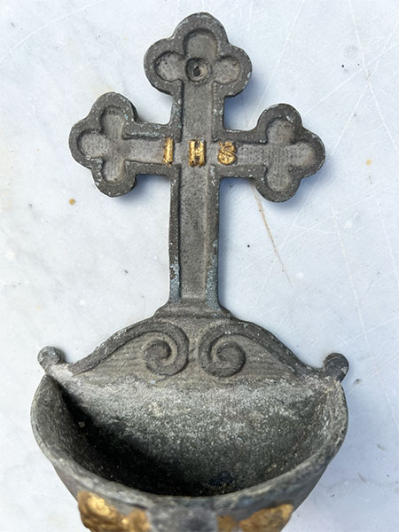 French Zinc Holy Water Font 3