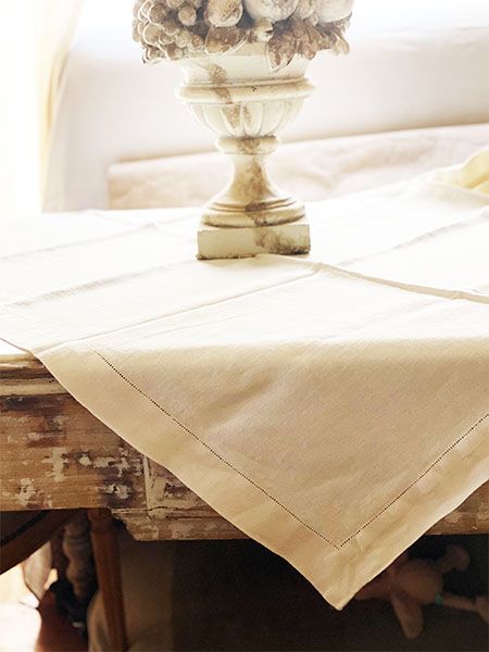 Cote Bastide Ivory Linen Tablecloth #new