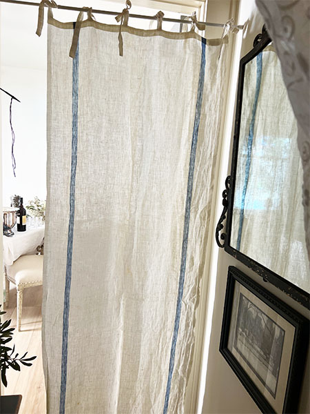 Cote Bastide Linen Curtain #single Blue 1
