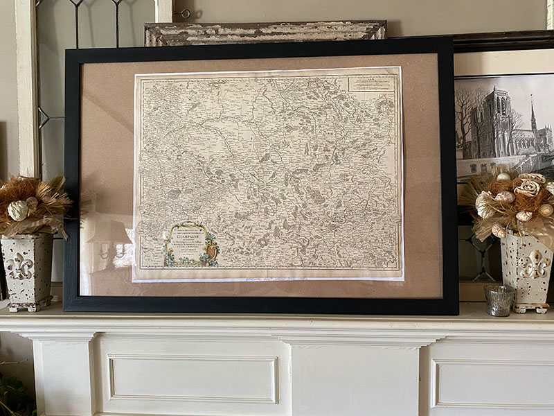 French Antique Map #ChampagneL  unframed