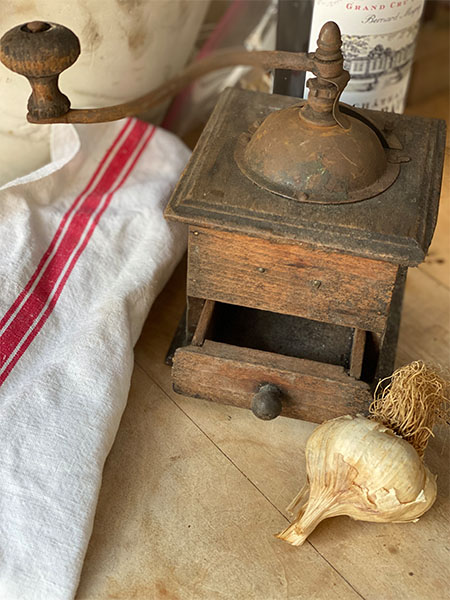 Antique French Coffee Grinder #woodS