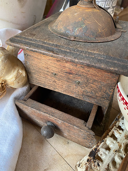 Antique French Coffee Grinder #woodS 1
