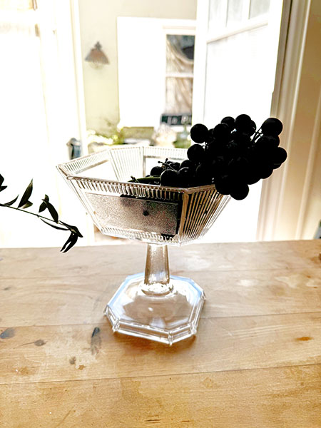 Antique Glass Pedestal Compote #PP7 (left) 3