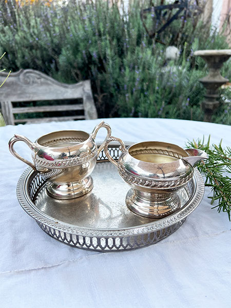 Vintage Creamer Sugar Set #silver4