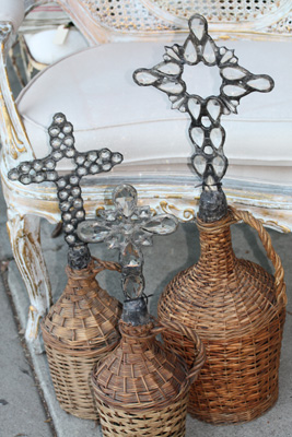 Cross Wicker Bottle - Style29