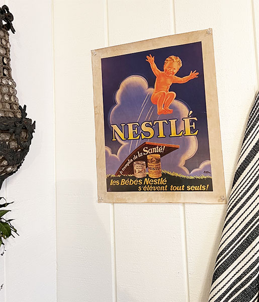 Vintage French Advertisement on Linen #nestle