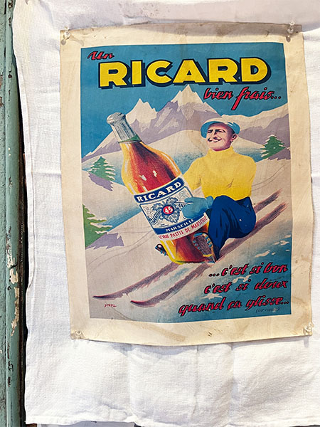 Vintage French Advertisement on Linen #ricard