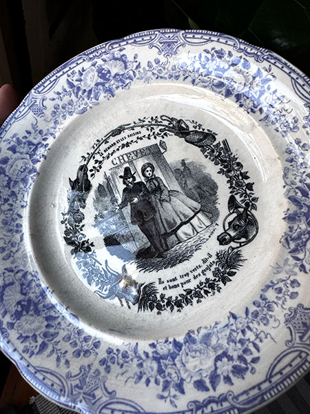 Antique French Scene Dessert Plates #LILAC5 1
