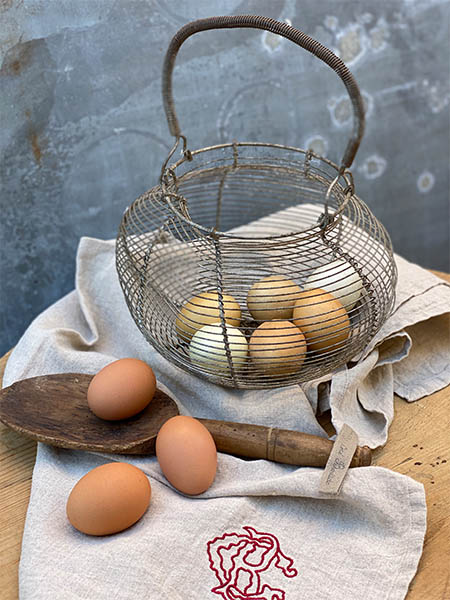 Antique French Egg Basket 