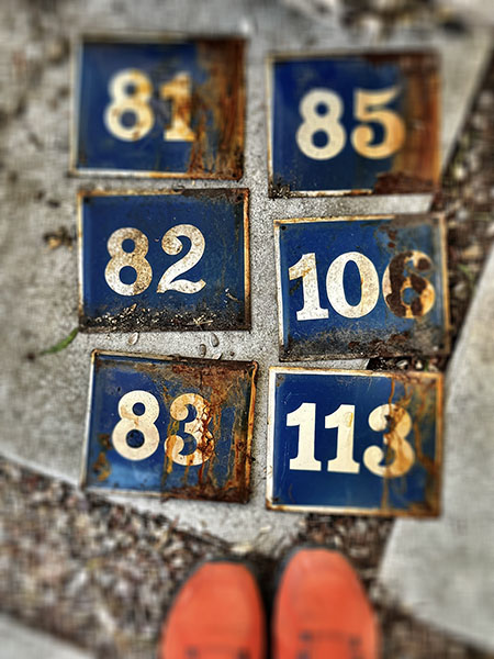 Antique Enamel House Numbers #BLUE - FREE SHIPPING 2