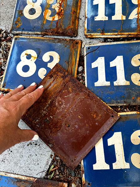 Antique Enamel House Numbers #BLUE - FREE SHIPPING 1