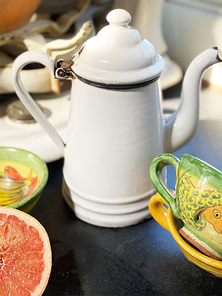 French Enamel Coffee Pot #white9