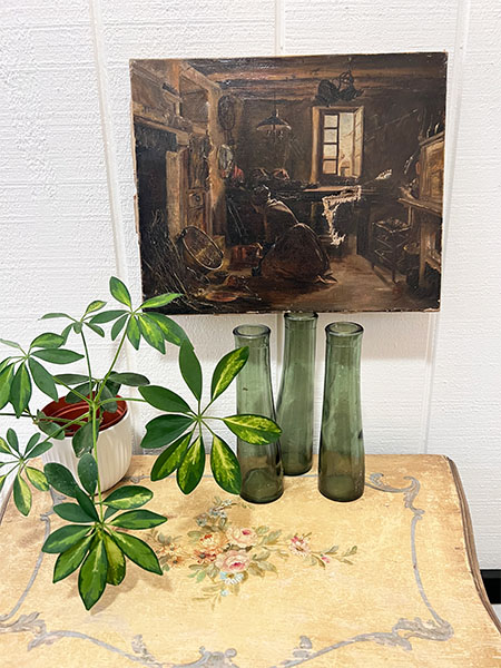 Antique Farmhouse Kitchen Oil on Canvas #provence14
