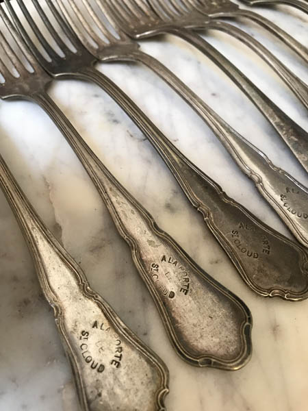 Antique French Fork Set 8 #imprint 1