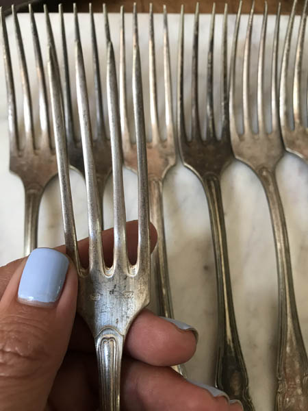 Antique French Fork Set 8 #imprint 2