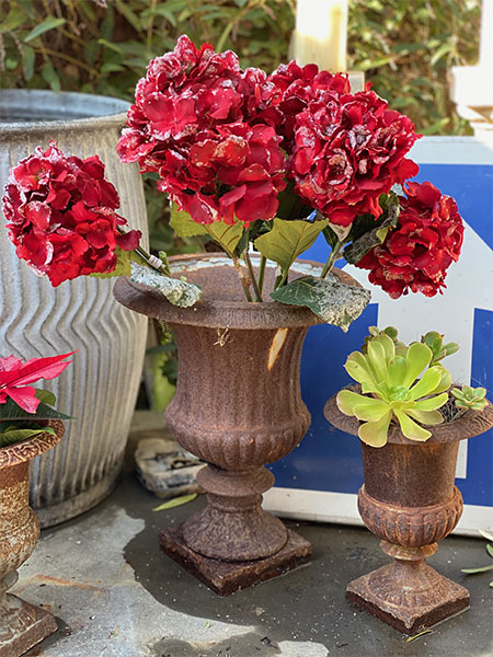 Red Hydrangea Stems #set7SOLD