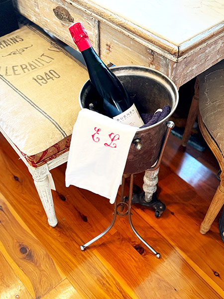 Vintage French Ice Bucket on Stand 1