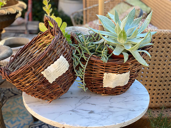 Antique French Wicker Basket #11letter