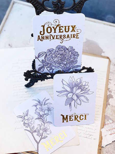 French Letterpress Card Trio