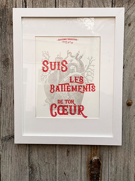 French Letterpress -Follow Your Heartbeat