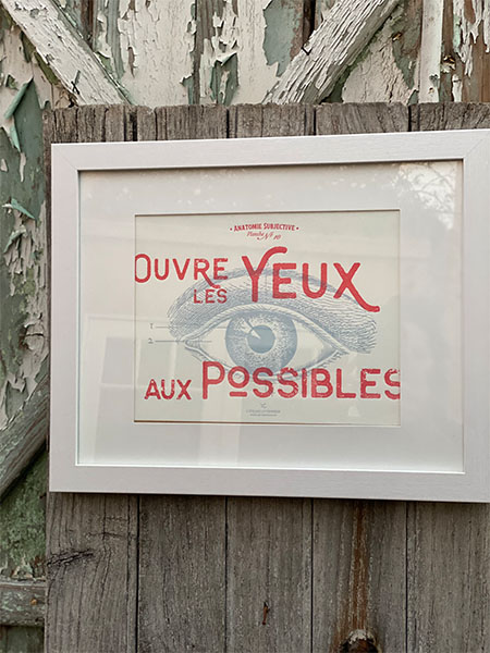 French Letterpress Print - Open Your Eyes to Possibilities