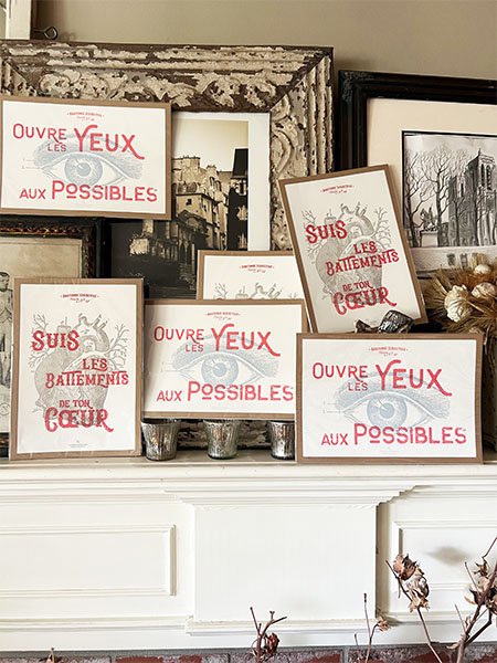 French Letterpress Print UNFRAMED 