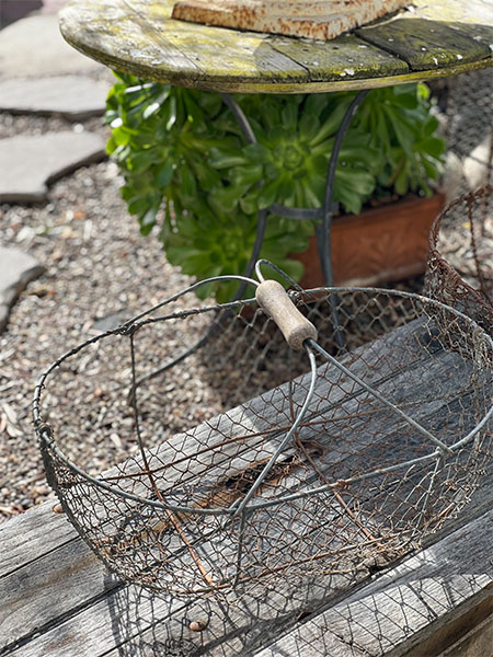 Antique French Wire Basket - Lettuce #21 2