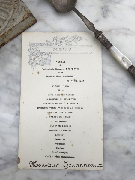 Vintage French Menu #M2