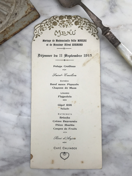 Vintage French Menu #M4