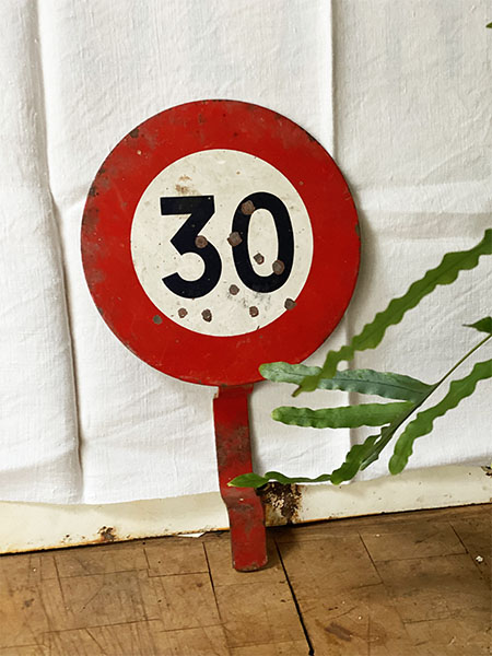 Antique French Speed Sign #30 1