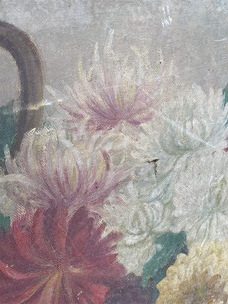 Antique French Muted Floral Painting #32 3